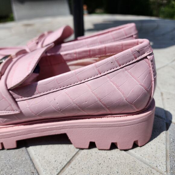 Aldo Tobey Croc Print Faux Leather Loafers 8 - Picture 9 of 11